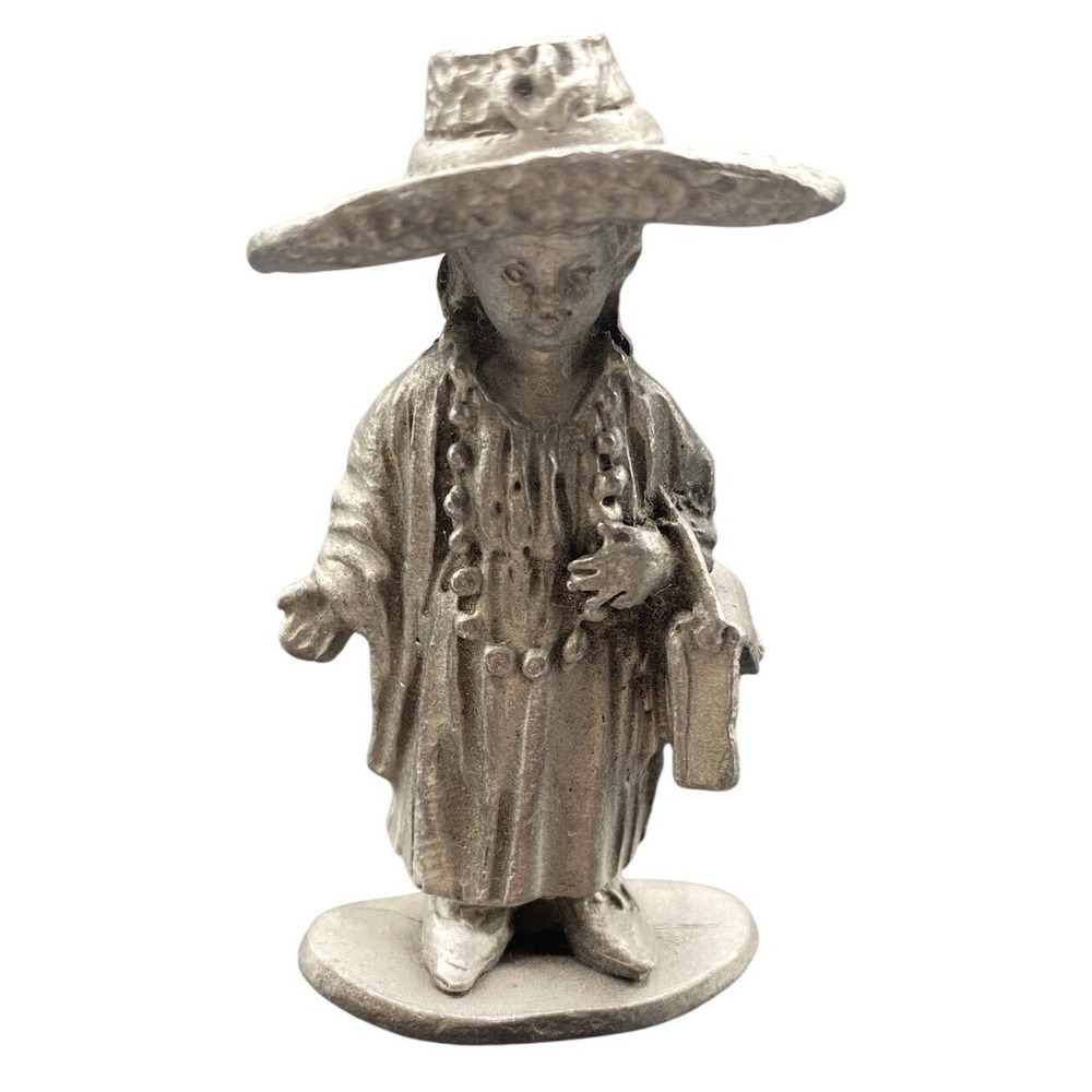 Vintage Hudson Pewter MininFigurine #675 DaughterPlaying Dress-Up Little Girl